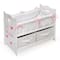 Badger Basket White Rose Doll Crib with Bedding & Two Baskets